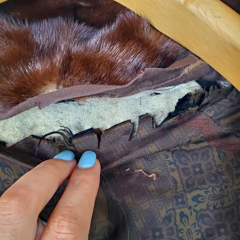 Vintage Brown Mink Real Fur Winter Short Coat - Picture 13 of 14